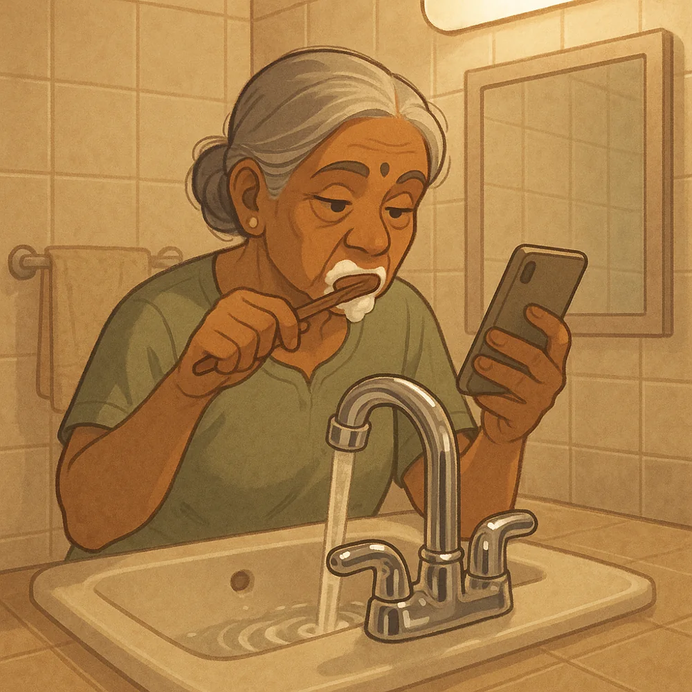 Turn off the tap while brushing — One possibility